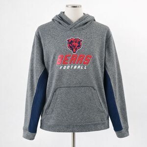 Chicago Bears Hoodie Mens Medium Gray NFL Team Apparel TX3 Spellout Sweatshirt